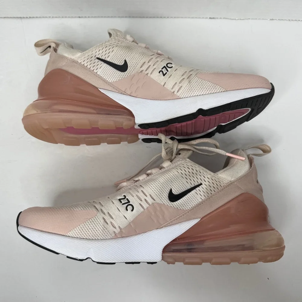 Nike Air Max 270 Sneakers Womens 8.5 Barely Rose Pink AH6789-604 Running Shoes